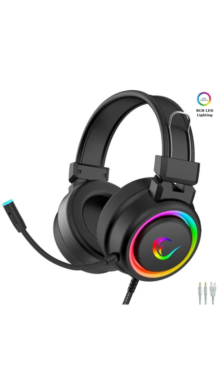 Rampage Sn-r10 Alquist Black 3.5mm RGB Gaming Headset with Microphone