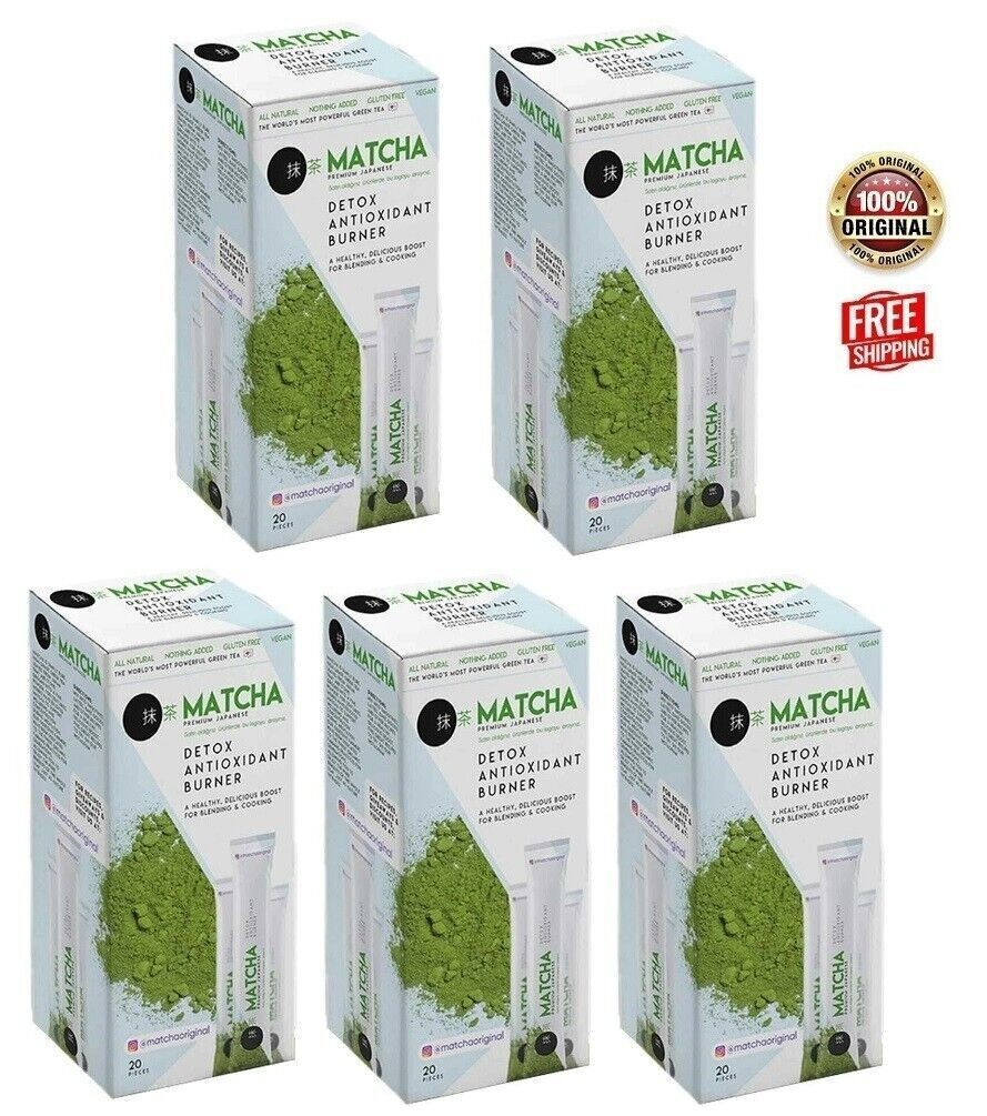 5 Box Matcha Premium Japanese Green Tea Powder | Herbal Slimming Tea Blend