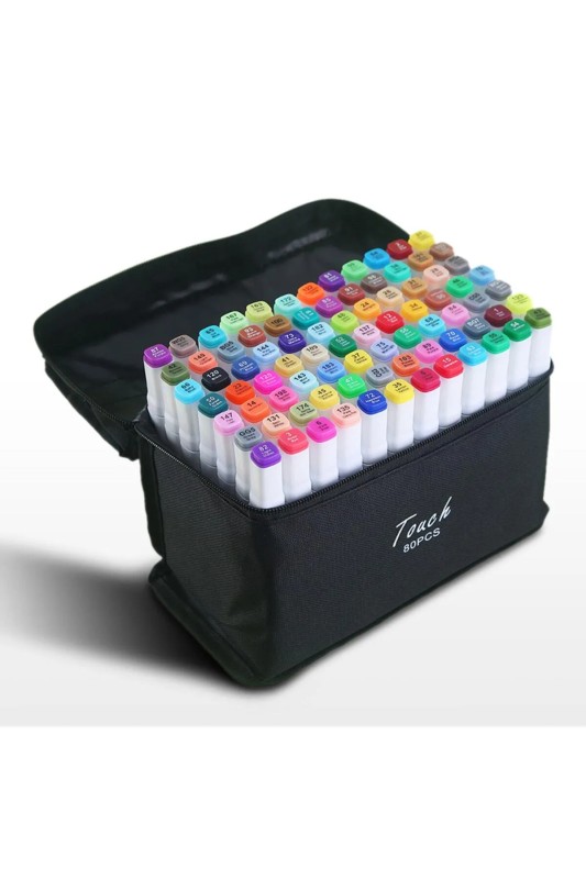 TOUCH SKETC80 Double-Sided Marker Pen Set with Case and Stand,Alcohol-Based,Quick Drying,Ideal for Fashion and Landscape Design