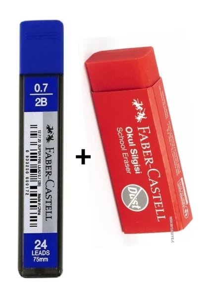 Faber Castel red large size eraser + Faber Castel 0.7 pencil tip