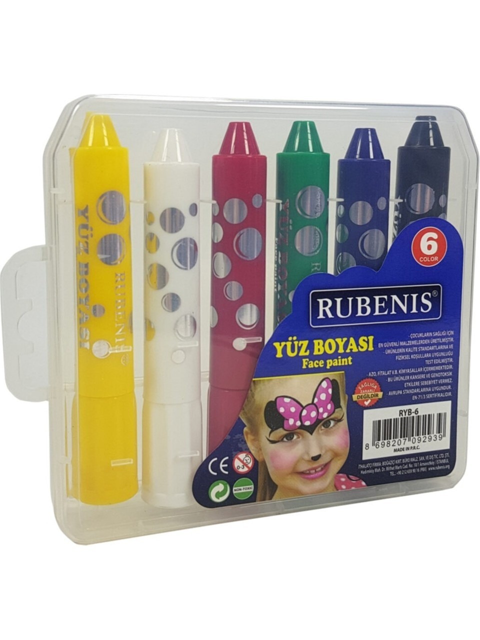 RUBENIS 6-PIECE FACE PAINT