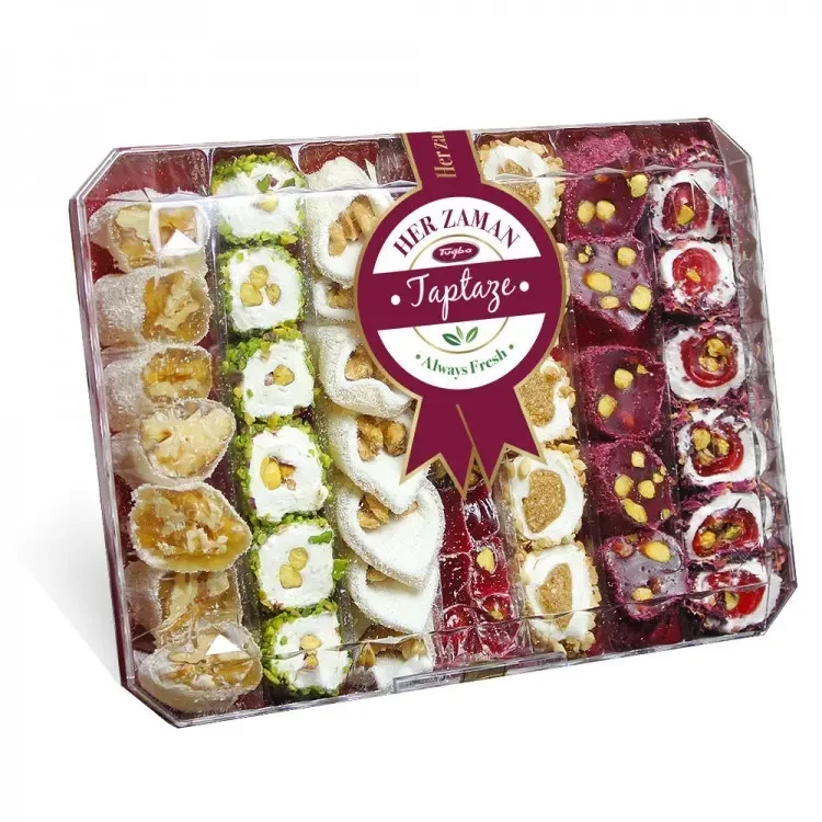 Aegean Pearl 600g Turkish Delight Mix - 7 Exquisite Flavors with Pistachio & Walnut